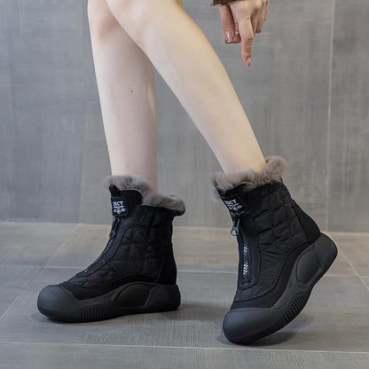 Botas de algodón para mujeres (gris púrpura)