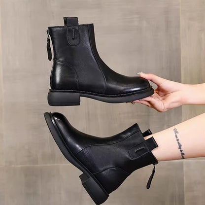 Botines de Piel de Caña Corta y Estilo Versátil