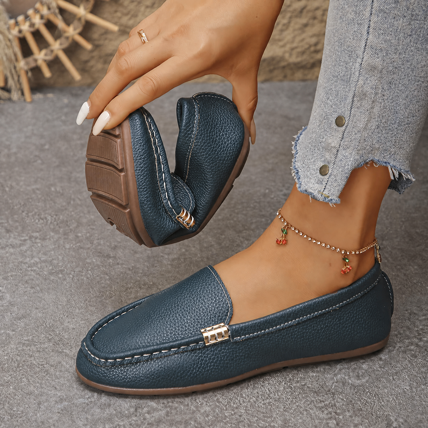 Zapatos planos de mujer, sin cordones.