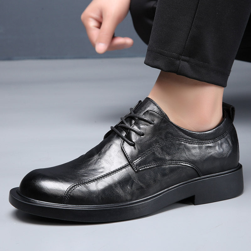 Zapatos de cuero auténtico para hombre (estilo de punta redonda)