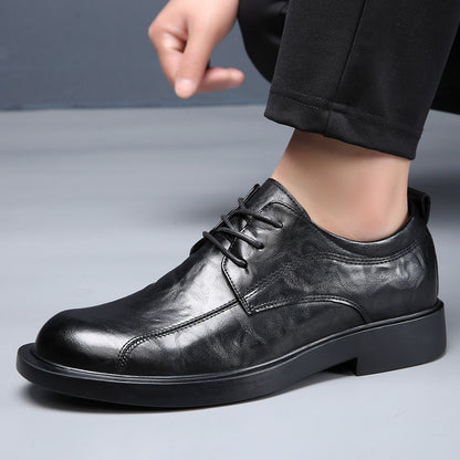 Zapatos de cuero auténtico para hombre (estilo de punta redonda)
