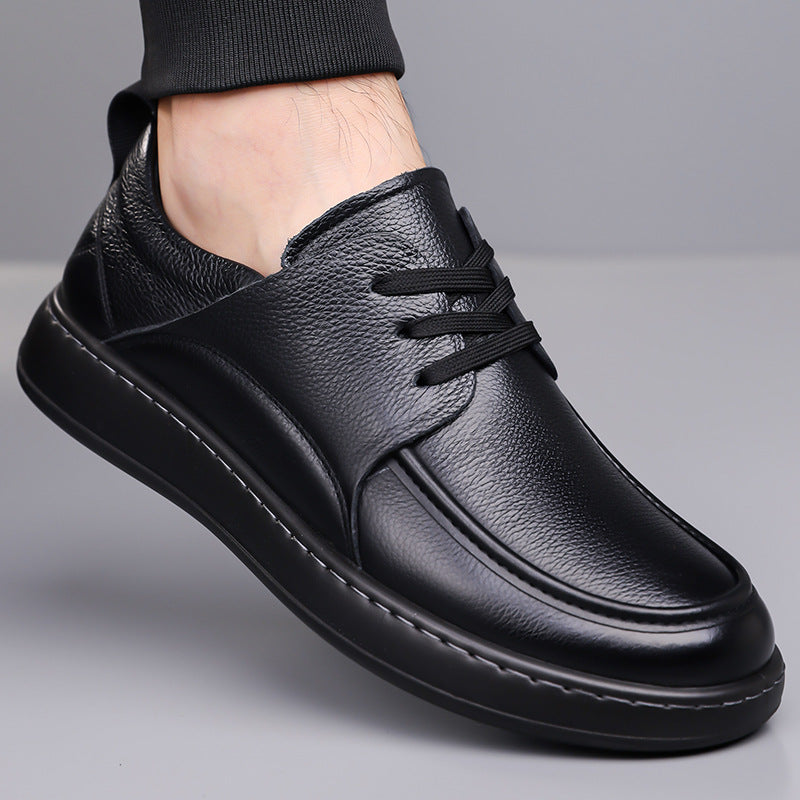 Zapatos casuales retro de cuero para hombre con absorción de impactos