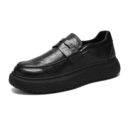 Zapatos de cuero retro con plataforma para hombre