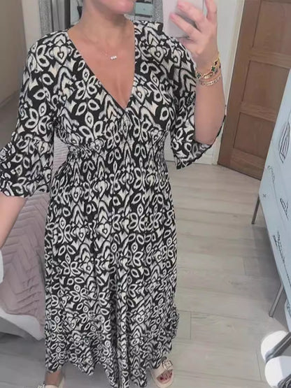 Vestido estampado de corte holgado