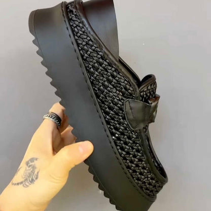 Zapatillas de malla tejidas a mano para hombre