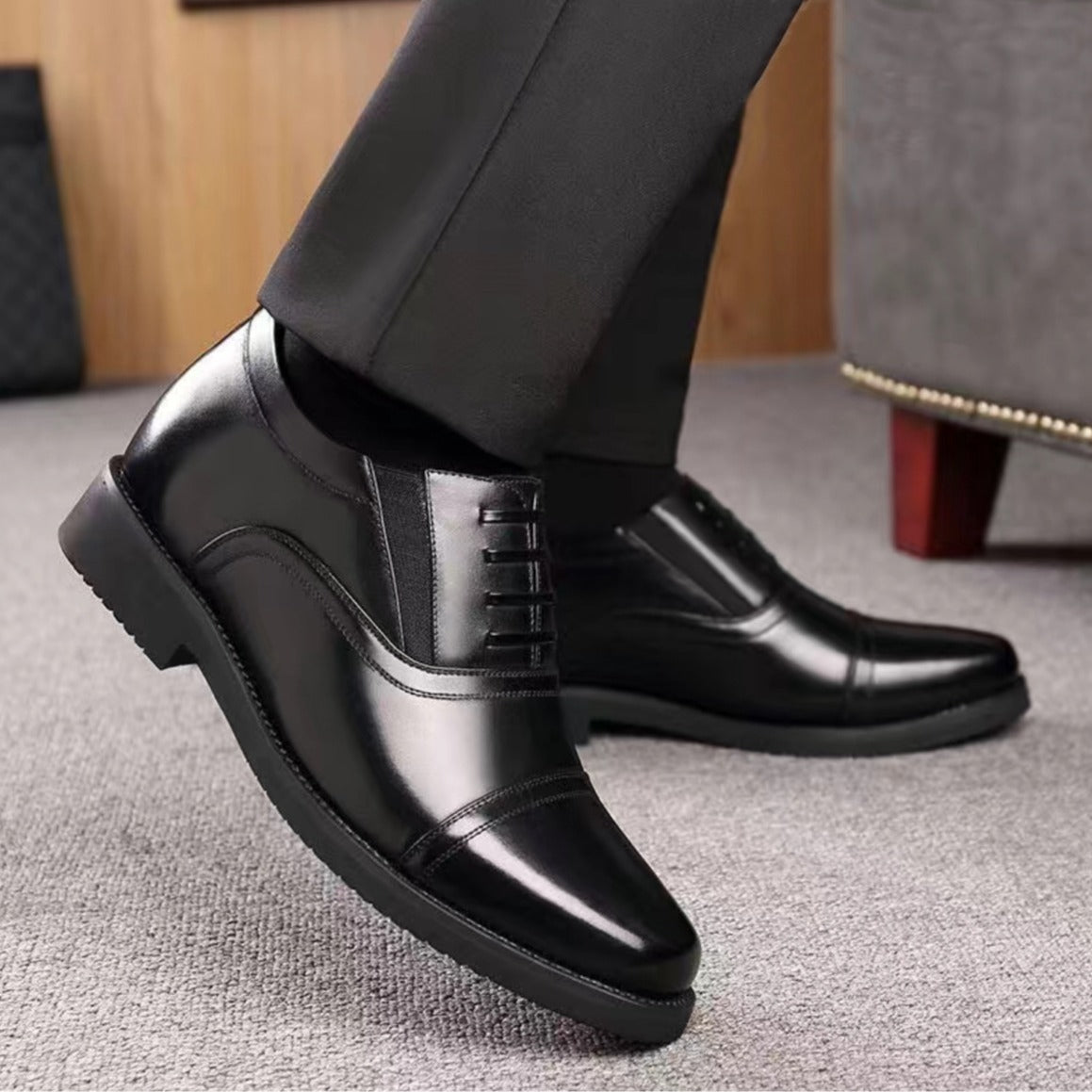 Zapatos de cuero estilo británico para hombre
