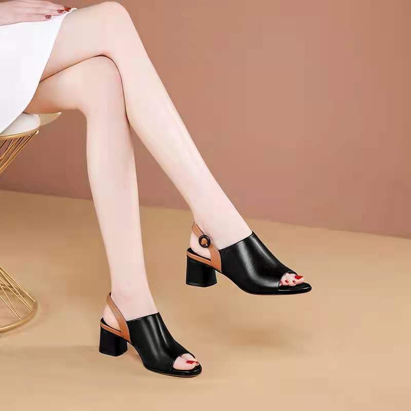 Tacones altos de mujer (cinturón de tropiezo amarillo)