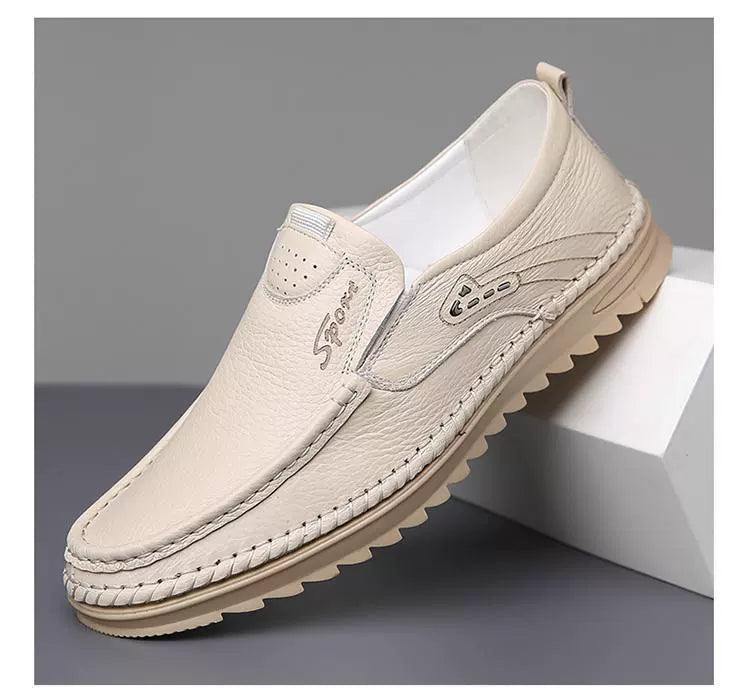 Zapatos casuales bajos para hombre (piel de vacuno de grano superior)