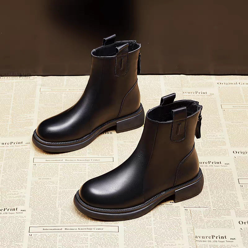 Botines de Piel de Caña Corta y Estilo Versátil