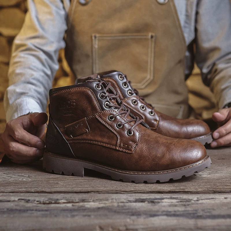 Botas de cuero para hombre de estilo británico vintage