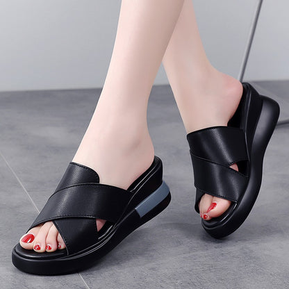 Sandalias de plataforma de punta abierta para mujer