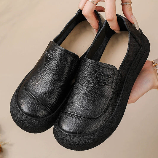 Zapatos de mujer hechos a mano con puntera redonda