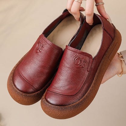 Zapatos de mujer hechos a mano con puntera redonda