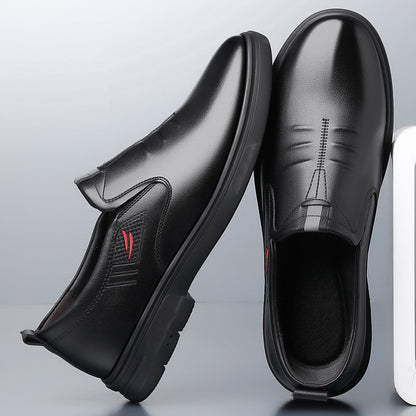 Zapatos de cuero para hombre con costuras rojas