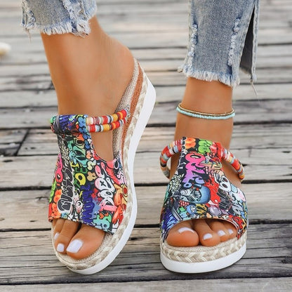 Sandalias de plataforma coloridas