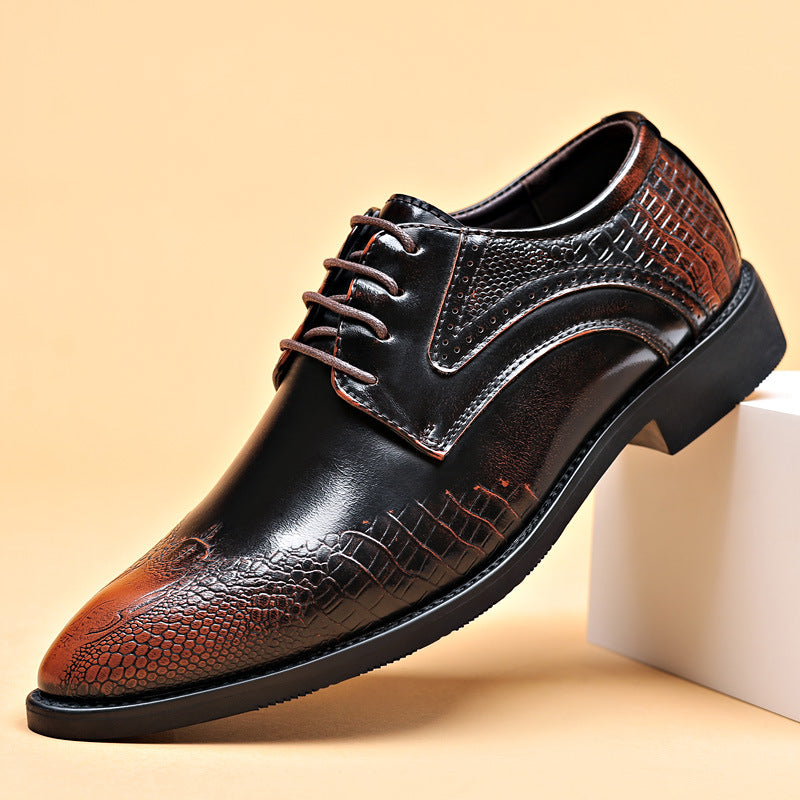 Zapatos casuales para hombre de estilo británico con textura de cocodrilo