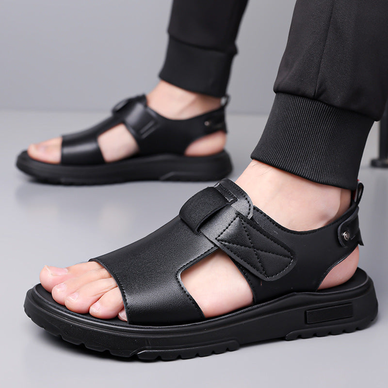 Sandalias de velcro de suela gruesa para hombre