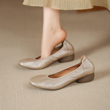 Zapatos de mujer de corte bajo y piel suave, estilo francés