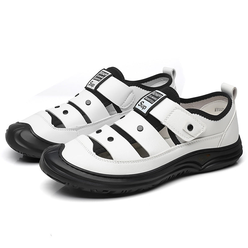 Sandalias perforadas de punta cerrada para hombre