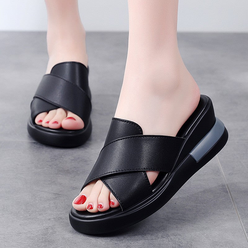 Sandalias de plataforma de punta abierta para mujer