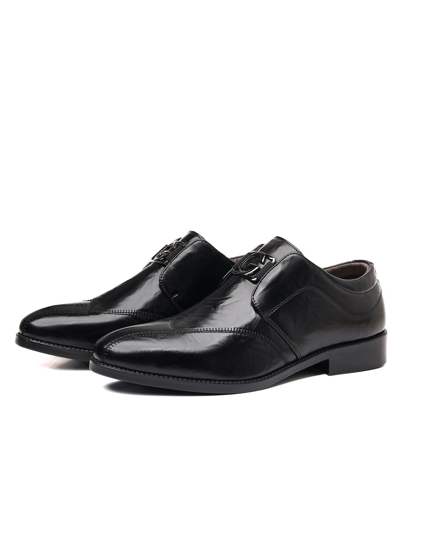 Zapatos de cuero para hombre con punta afilada y bordados