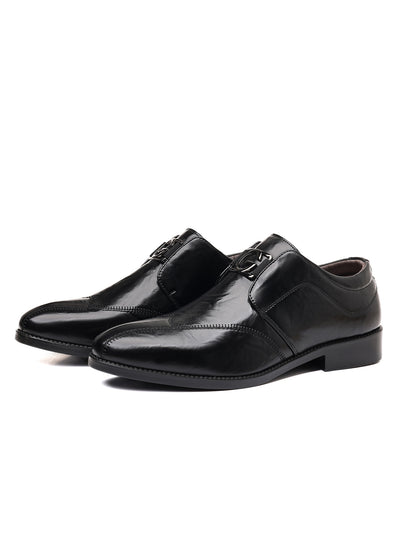 Zapatos de cuero para hombre con punta afilada y bordados