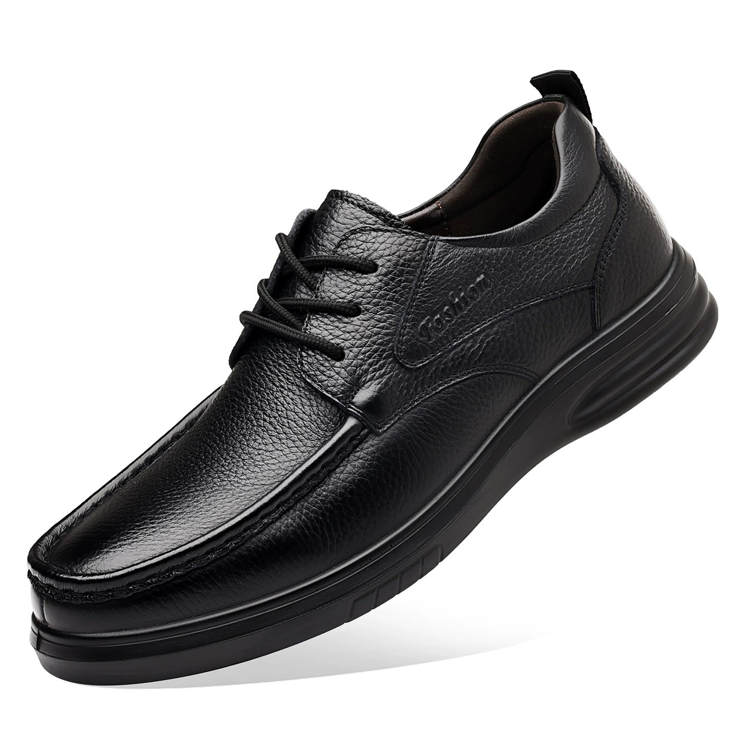 Zapatos de cuero para hombre, con cordones, de suela suave y duradera