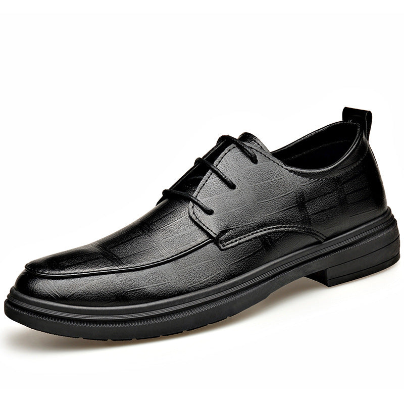 Zapatos de cuero con cordones para hombre que aumentan la estatura
