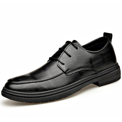 Zapatos de cuero con cordones para hombre que aumentan la estatura