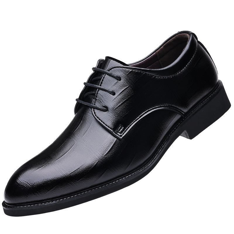 Zapatos de cuero para hombre de estilo británico, de negocios y con punta afilada