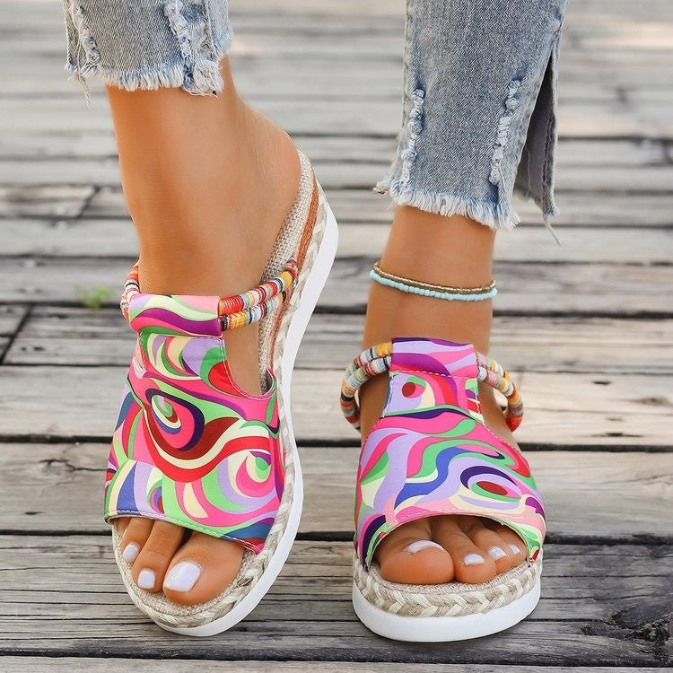 Sandalias de plataforma coloridas