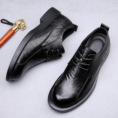 Zapatos de cuero auténtico para hombre (estilo de punta redonda)