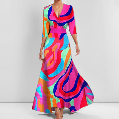 Vestido estampado con cinturón anudable