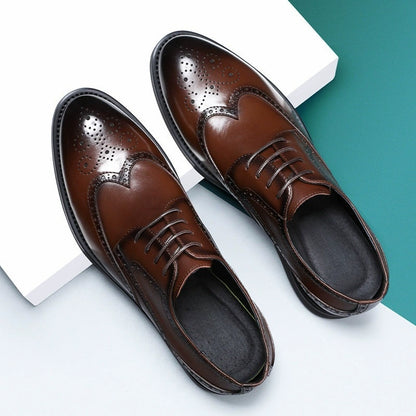 Zapatos brogue de cuero para hombre