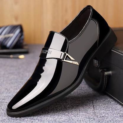 🐂Cuero🐂Zapatos de negocios para hombre de charol de alta gama