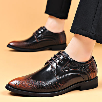 Zapatos casuales para hombre de estilo británico con textura de cocodrilo