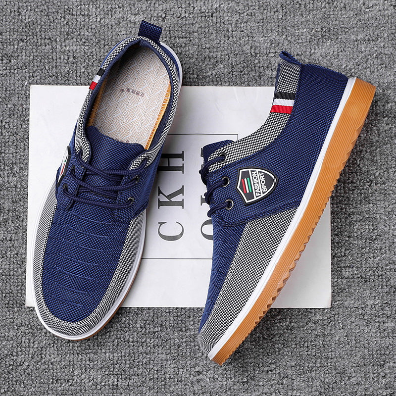 Zapatos casuales de lona con cordones para hombre