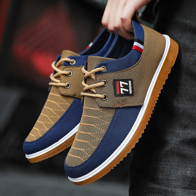 Zapatos casuales de lona con cordones para hombre