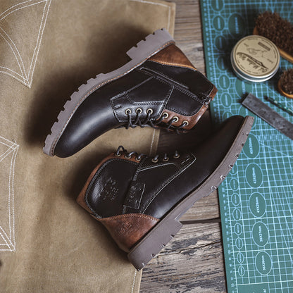 Botas de cuero para hombre de estilo británico vintage