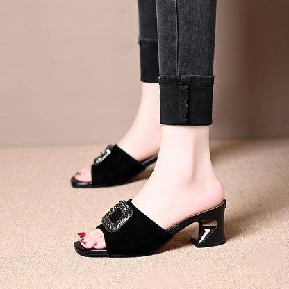 Sandalias planas tipo pala de estilo francés