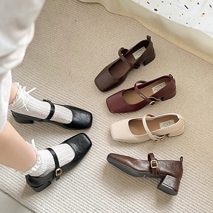 Zapatos Mary Jane de Piel Cómodos para Mujer