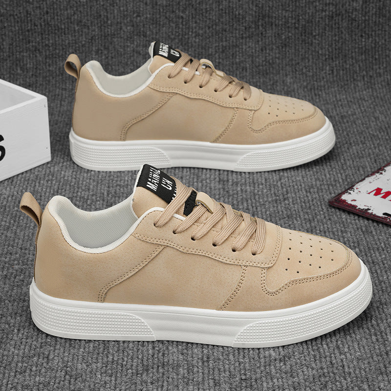 Zapatillas de skate antideslizantes para hombre con acabado de piel
