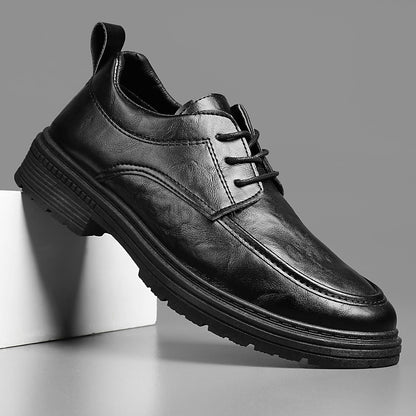 Zapatos de cuero para hombre con suela suave y gruesa