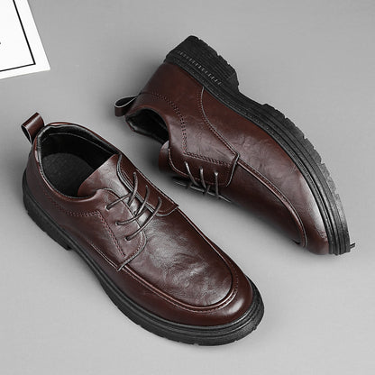 Zapatos de cuero para hombre con suela suave y gruesa