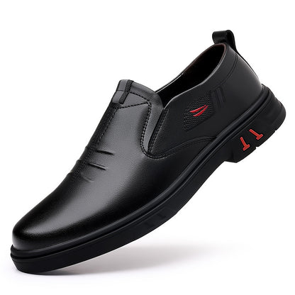 Zapatos de cuero para hombre con costuras rojas
