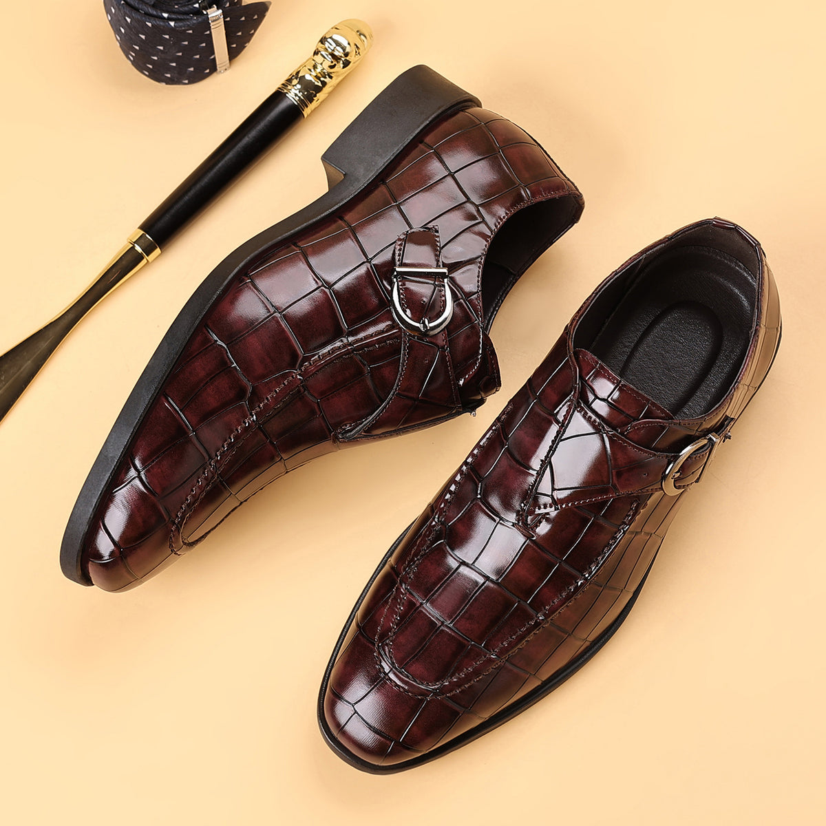 Zapatos de vestir para hombre con relieve