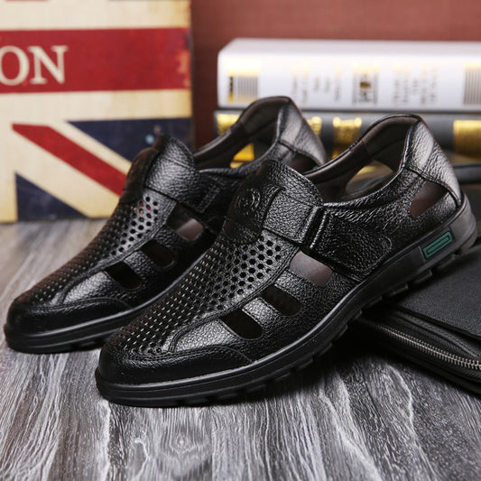 Sandalias de cuero transpirables para hombre
