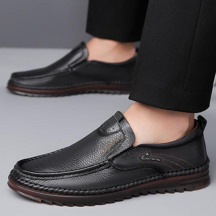 Zapatos casuales bajos para hombre (piel de vacuno de grano superior)