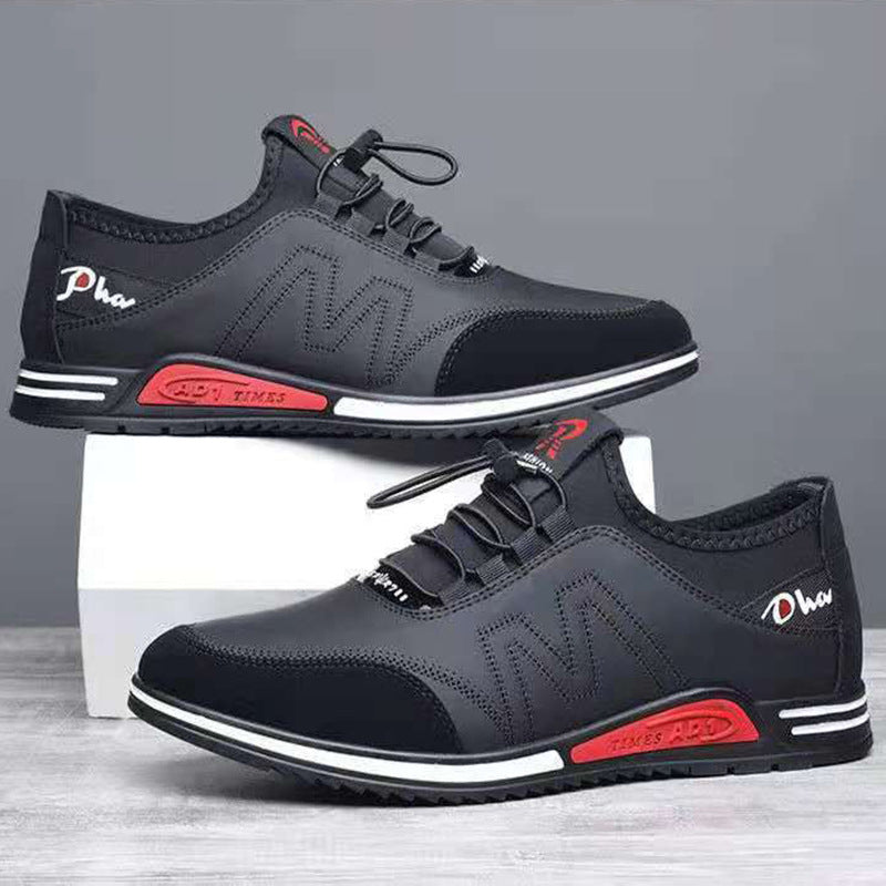Zapatos casuales para hombre de piel con suela blanda