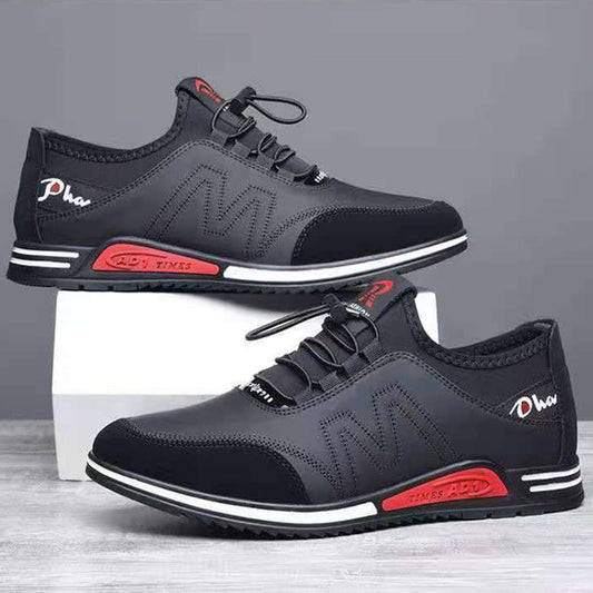 Zapatos casuales para hombre de piel con suela blanda